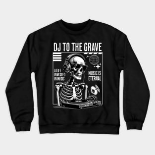 DJ - Music Is Eternal Skelton (White) Crewneck Sweatshirt